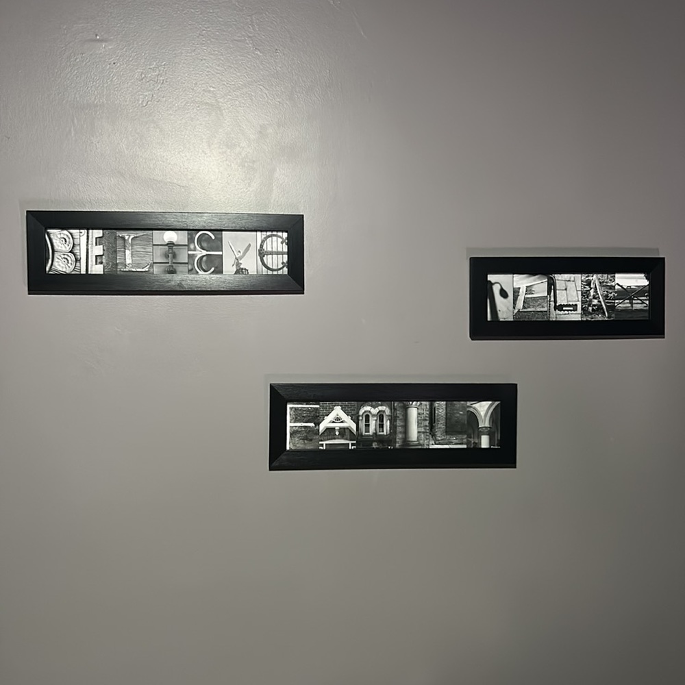 3 Alphabet Photography wall art frames